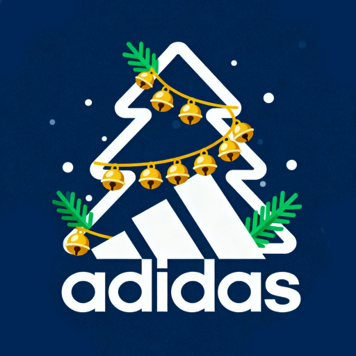 In the wave of Christmas marketing, many classic brands have launched Christmas-limited logos. Their core design logic lies in ingeniously integrating Christmas elements on the premise of adhering to the brand’s inherent identity features, achieving the dual expression of brand identity and festive atmosphere. Take Adidas’ Christmas logo as an example: the brand’s iconic three-leaf clover outline is creatively transformed into a Christmas tree shape, and the decoration of golden bell strings and green pine branches not only conveys the joy and warmth of Christmas but also allows consumers to instantly recognize Adidas’ brand gene. This design method of “taking brand symbols as the skeleton and Christmas elements as decorations” makes the logo both topical in the festive scene and not lose the brand’s original visual language.