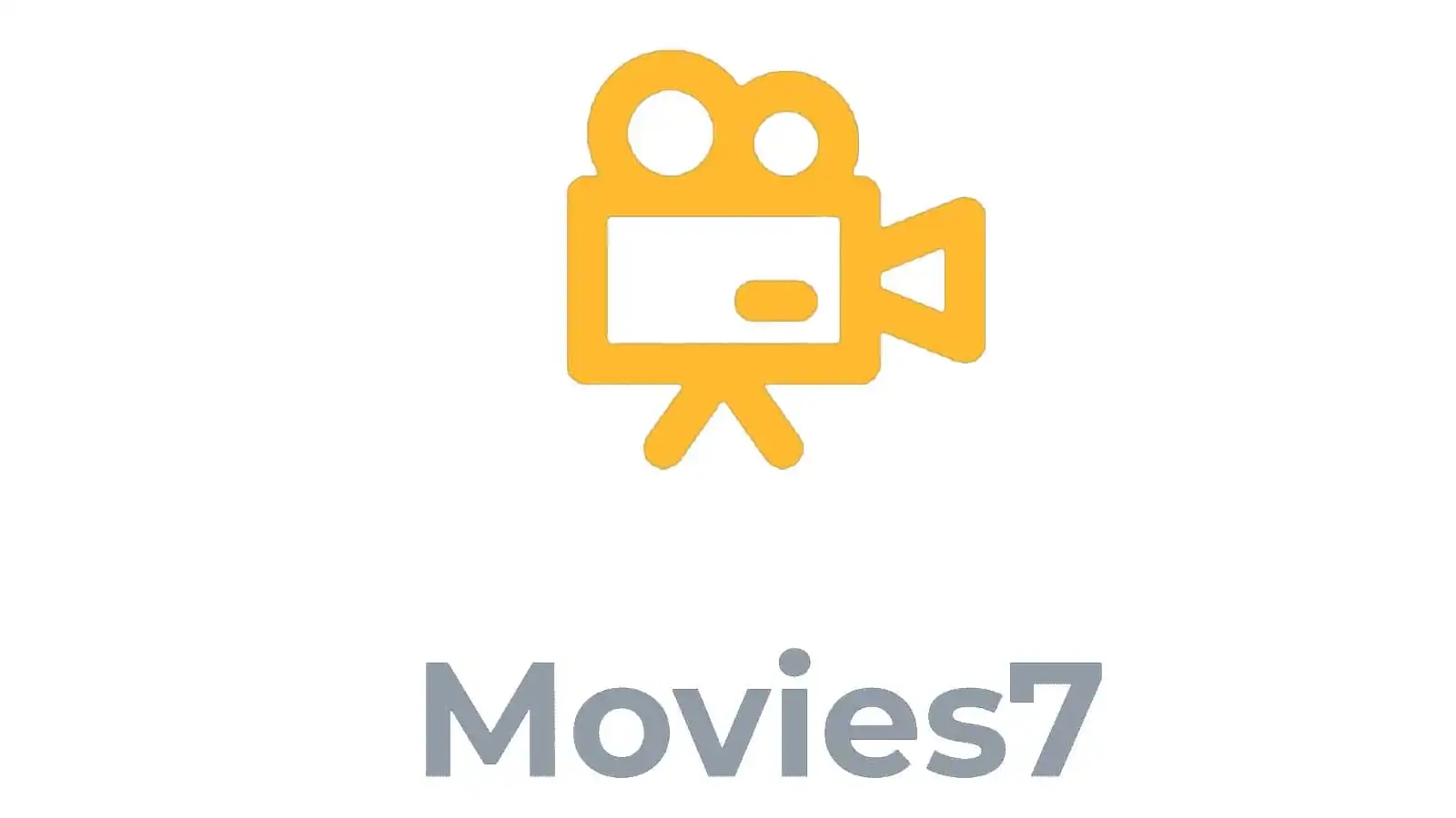 Movies7 logo with yellow camera icon on white background