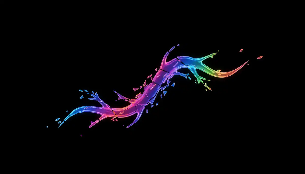 Abstract rainbow paint splash on black background