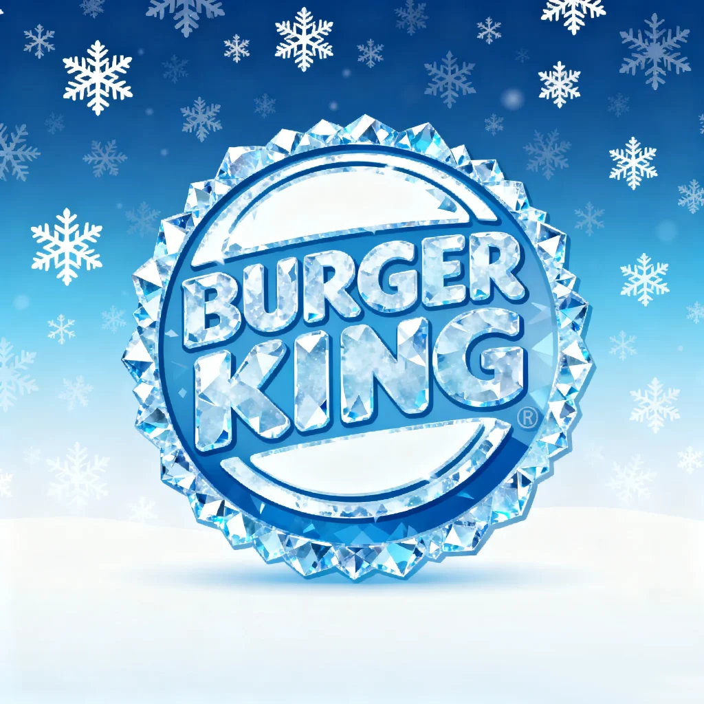 バーガーキングがクリスマスに出会うとき:AIロゴクリエーターで10種類の個性的なクリスマス限定ロゴを創る画像2 AIロゴクリエイターによるバーガーキングの10種類のクリスマスロゴスタイル。