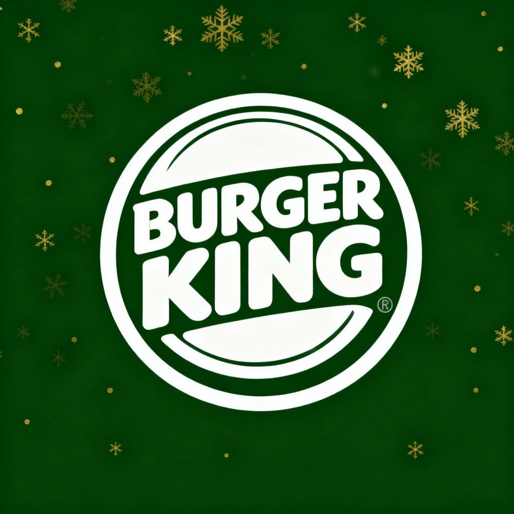 バーガーキングがクリスマスに出会うとき:AIロゴクリエーターで10種類の個性的なクリスマス限定ロゴを創る画像6 AIロゴクリエイターによるバーガーキングの10種類のクリスマスロゴスタイル。