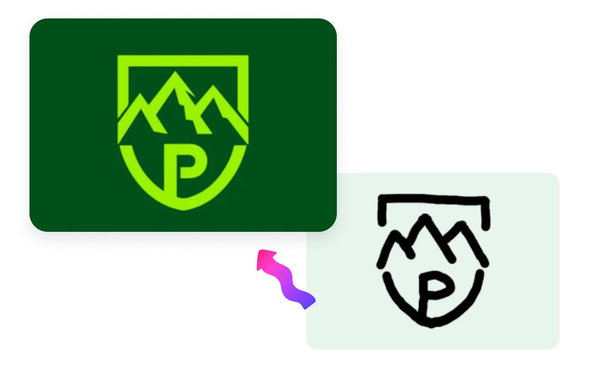 スケッチからロゴ