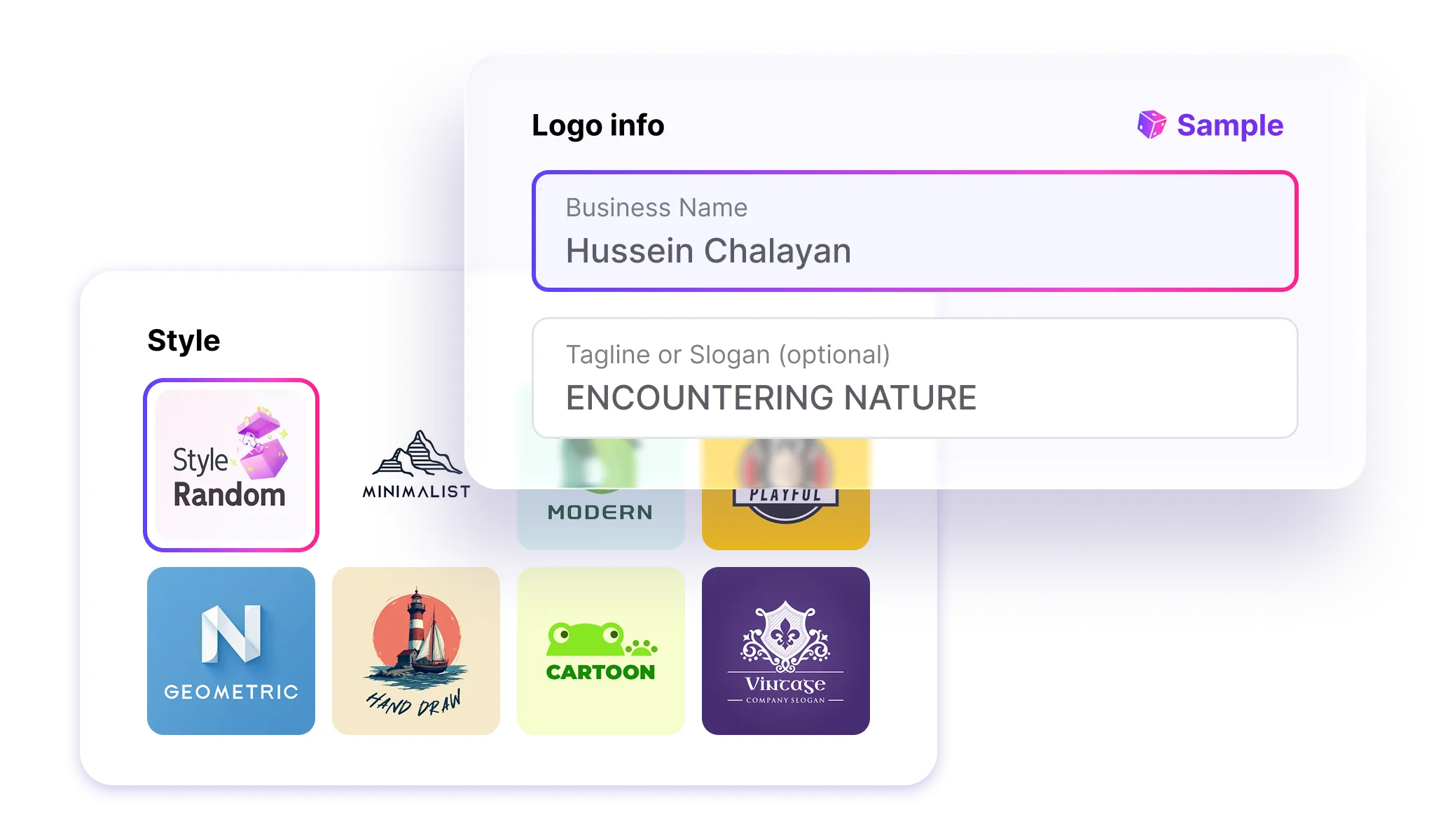 Enter brand name or text to create logo